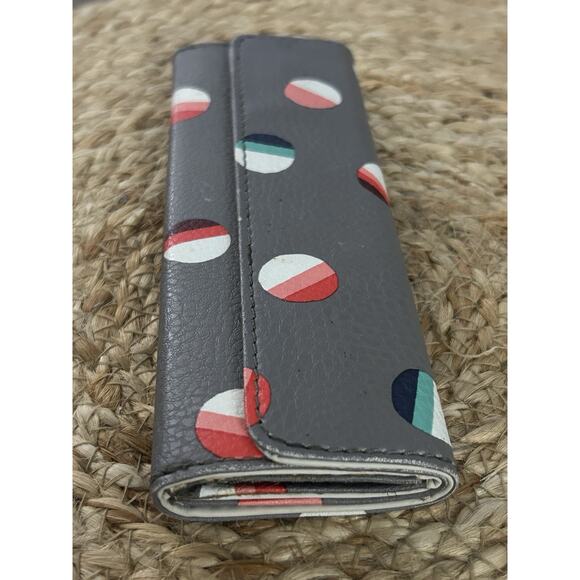 FOSSIL Glasses Sunglasses Case w/Magnetic Closure Gray w/Multicolor Dots - Picture 8 of 8